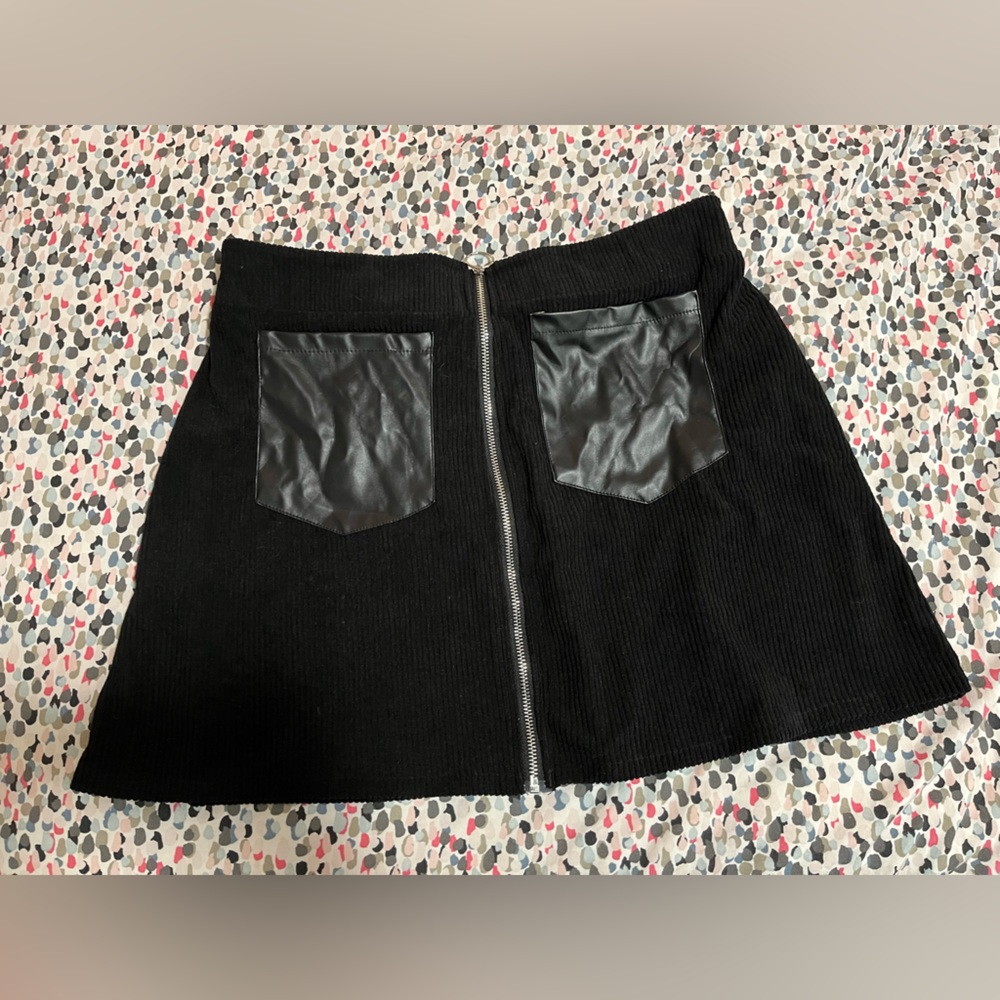 Shein - Leather Pocket Skirt